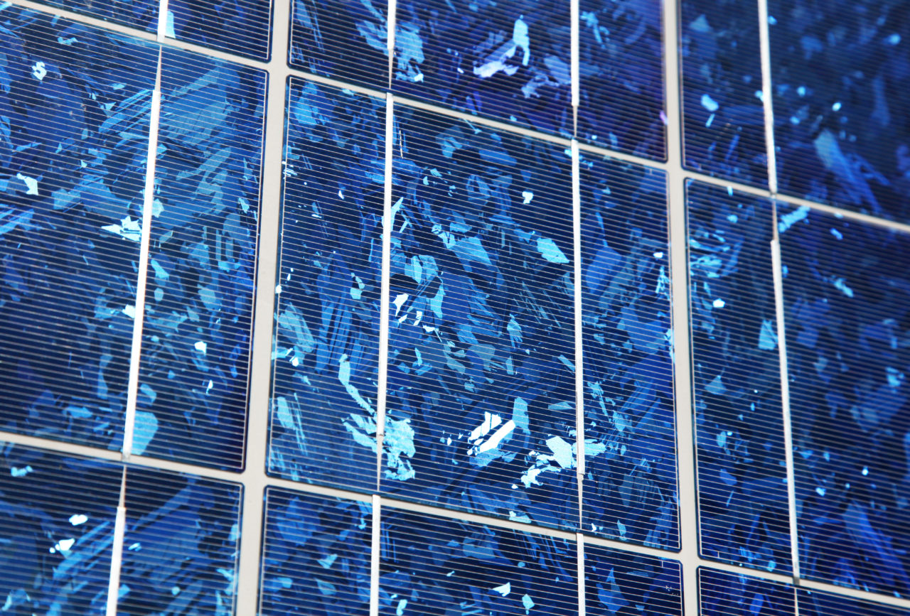 Close-up eines polykristallinen Solarmoduls